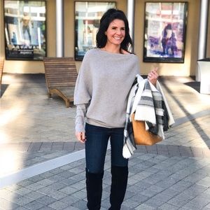 Vidi Grey Asymmetrical Sweater Top size M